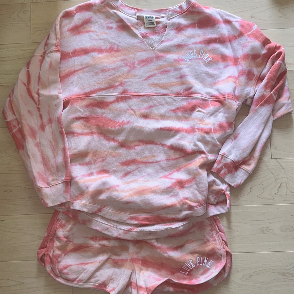PINK Victoria's Secret Tie-Dye Sweatshirt & Short set
